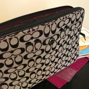 Coach Laptop Case 15” -Logo Fabric, Leather & Silk